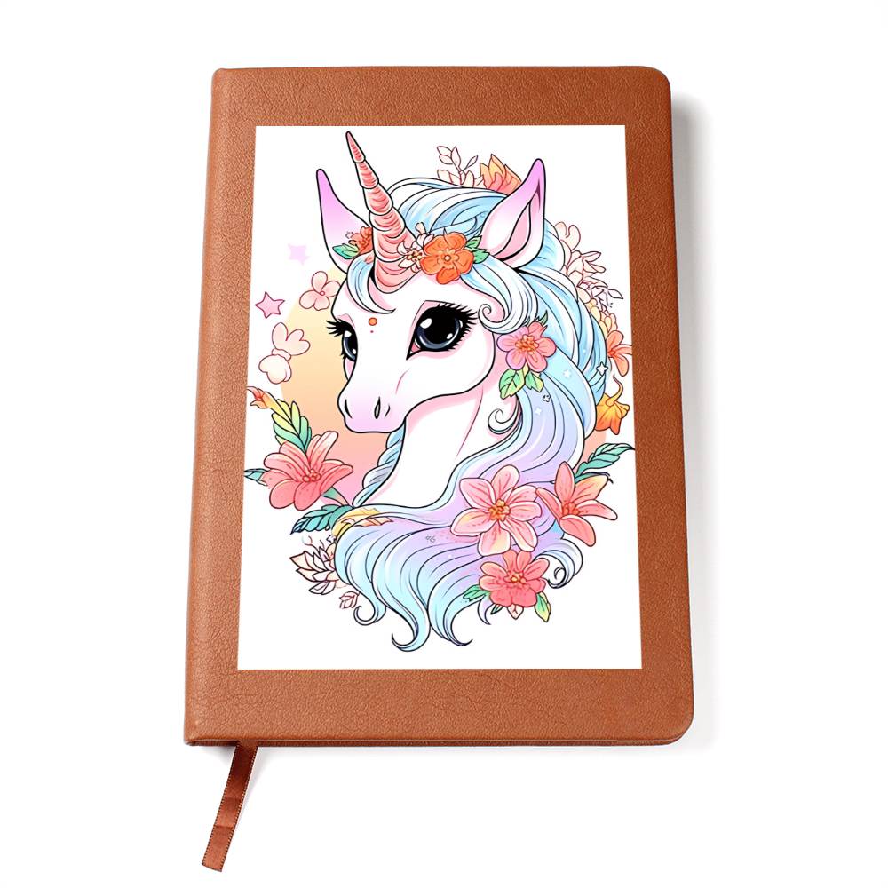 Cute Unicorn 097 - Vegan Leather Journal