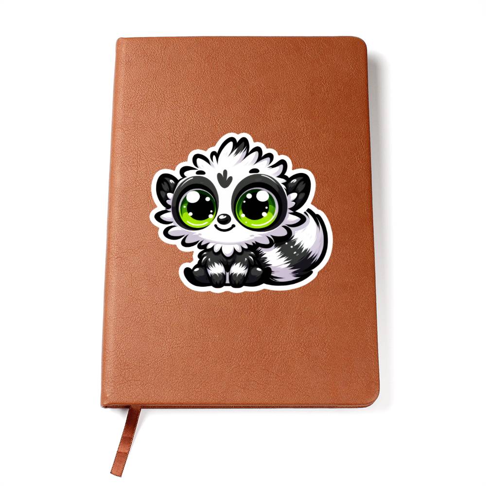 Cute Indri sticker 72 - Vegan Leather Journal