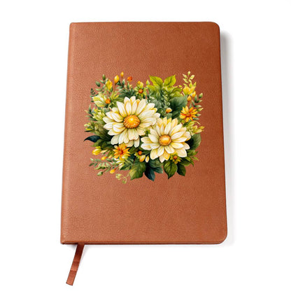 Floral Flower Wreath 091 - Vegan Leather Journal