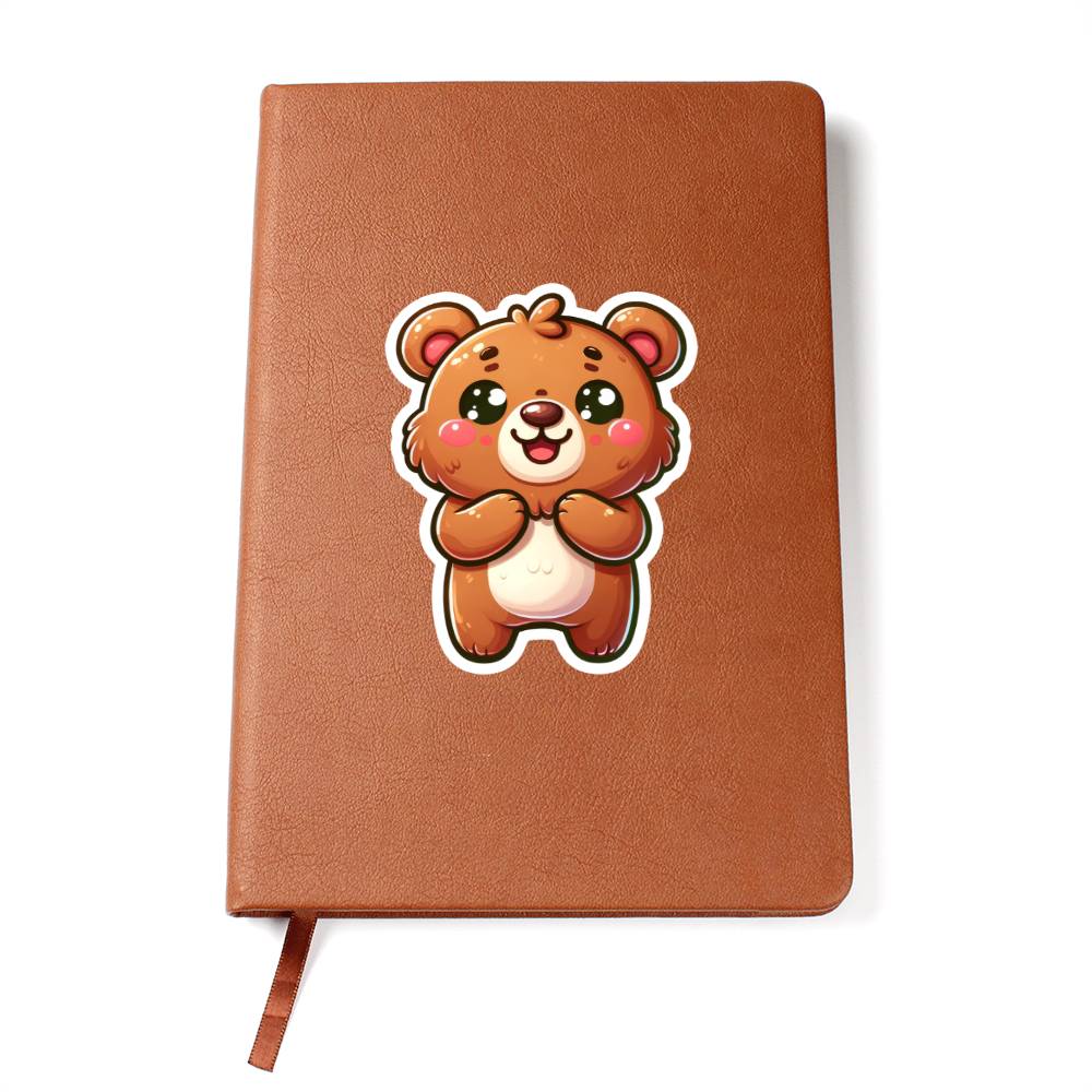 Cute Bear sticker 09 - Vegan Leather Journal
