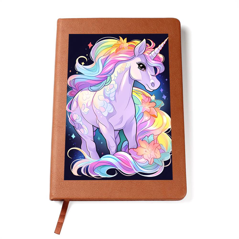 Cute Unicorn 121 - Vegan Leather Journal