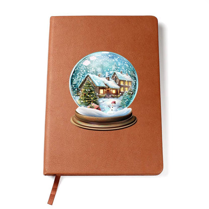 Watercolor Christmas Snow Globe 009 - Vegan Leather Journal