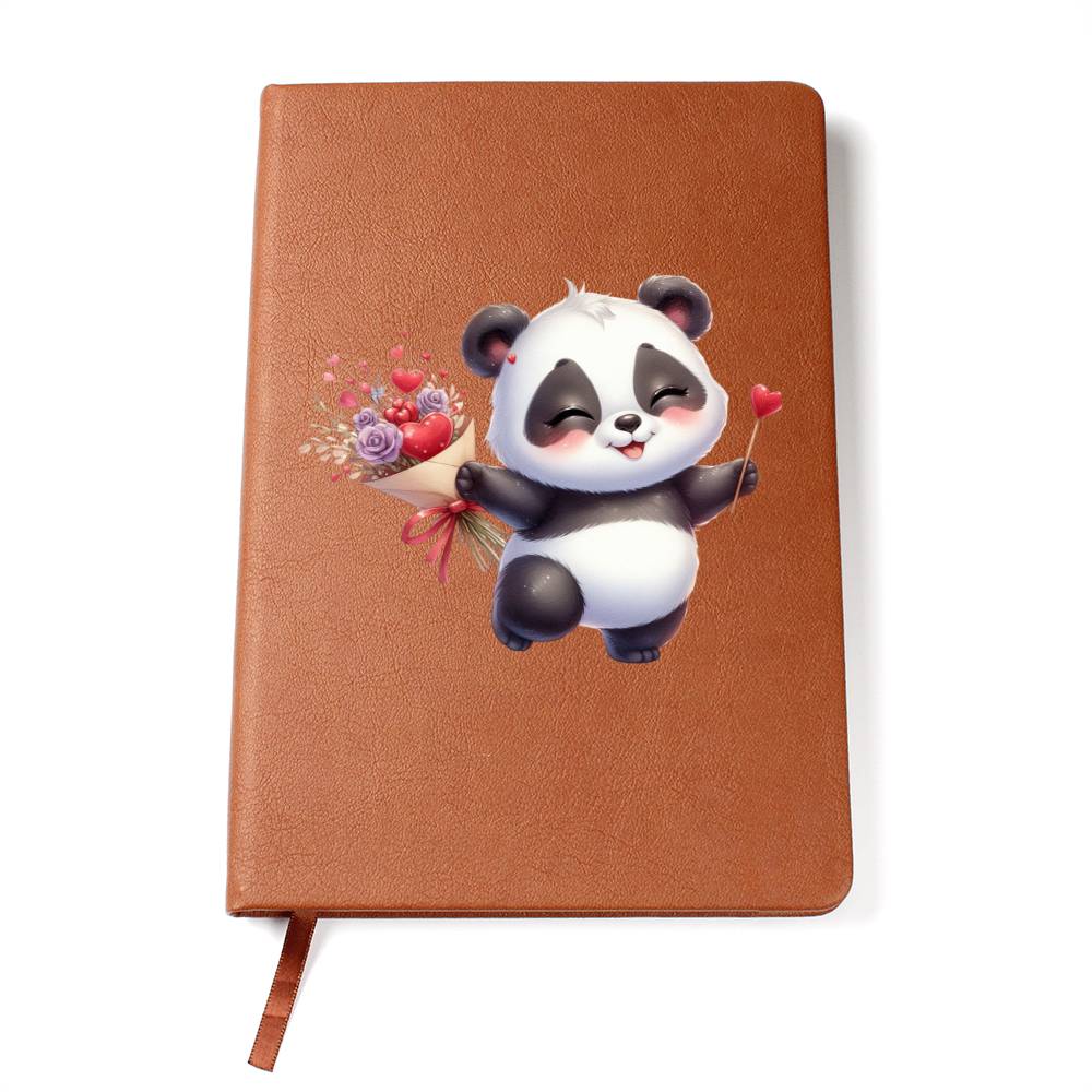 Valentine's Day Panda 020 - Vegan Leather Journal
