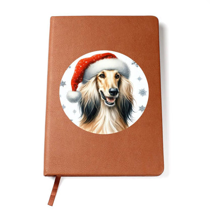 Christmas Dog - Afghan Hound - Vegan Leather Journal