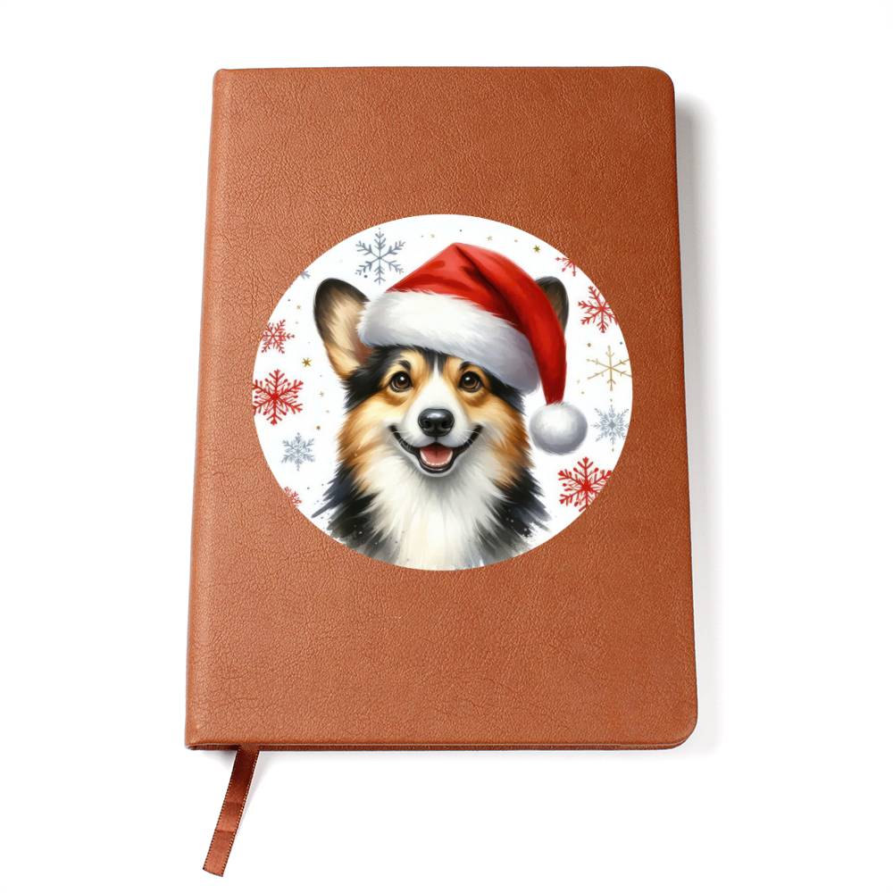 Christmas Dog - Cardigan Welsh Corgi - Vegan Leather Journal