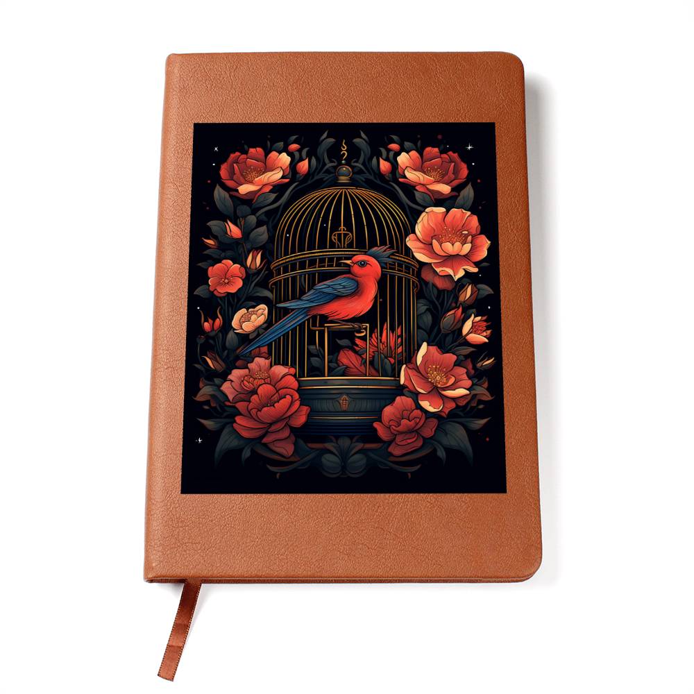 Birds And Floral Design 140 - Vegan Leather Journal