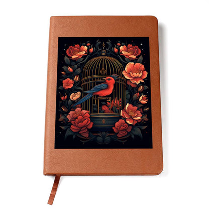 Birds And Floral Design 140 - Vegan Leather Journal