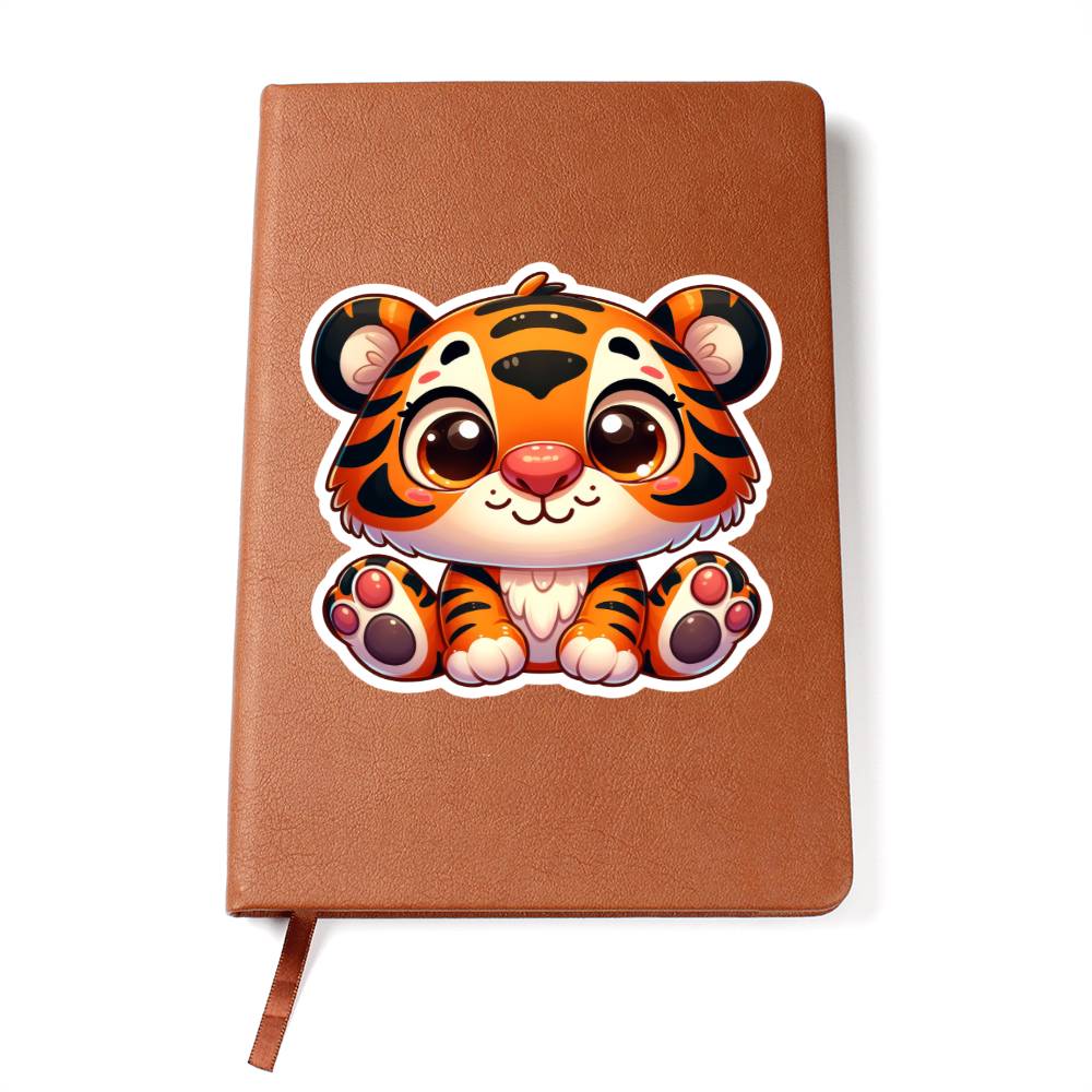 Cute Tiger sticker 182 - Vegan Leather Journal