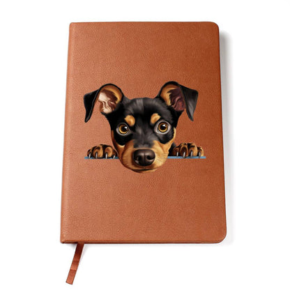 German Pinscher Peeking - Vegan Leather Journal