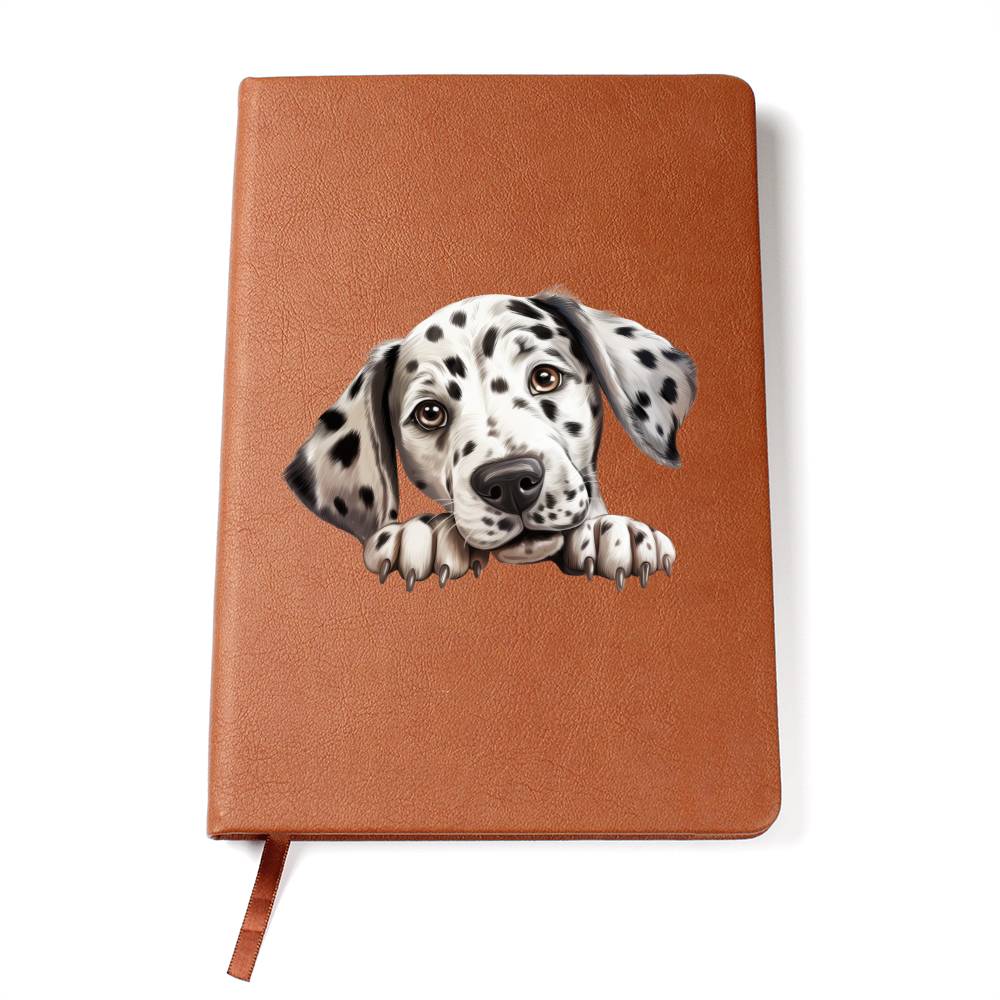 Dalmatian Peeking - Vegan Leather Journal