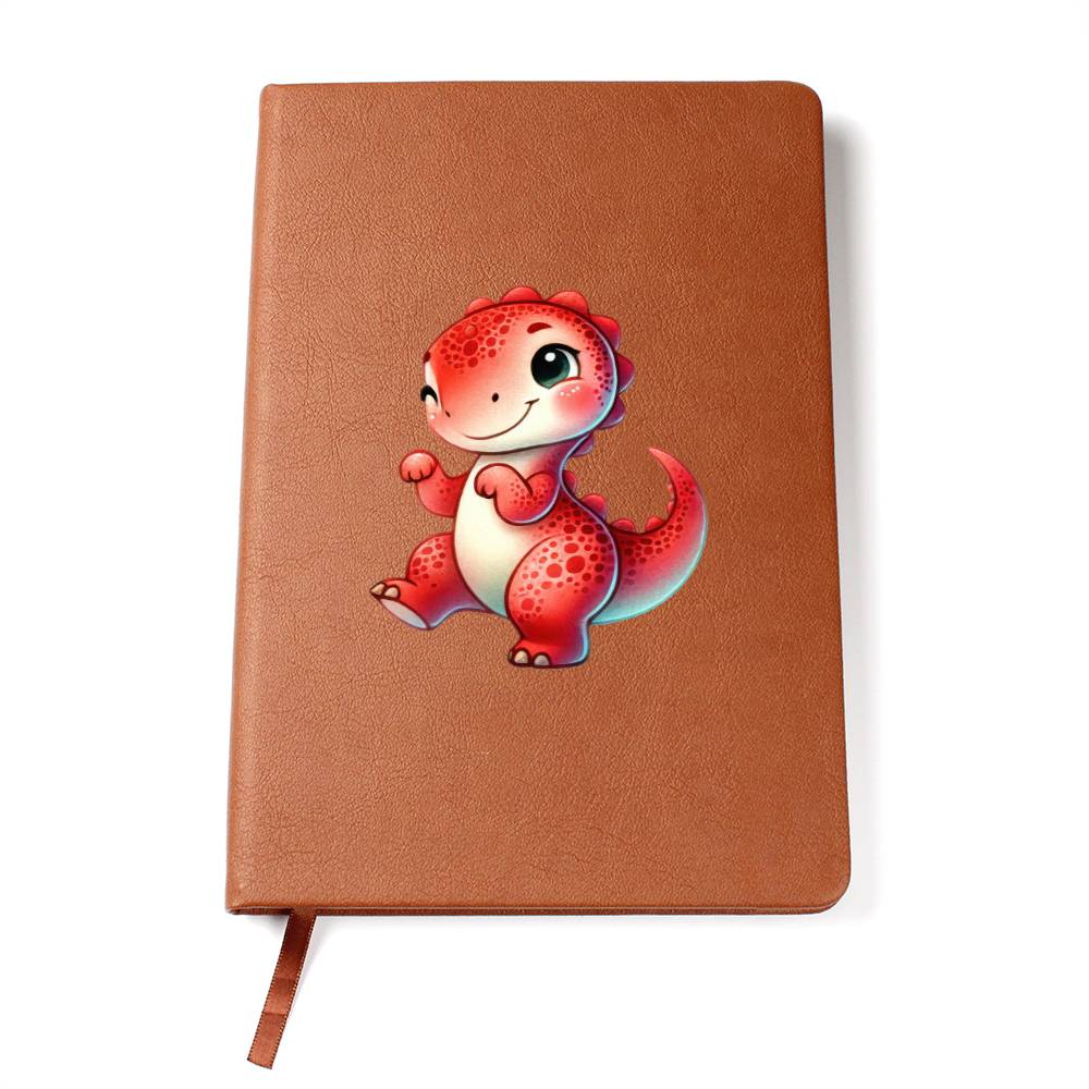 Colorful Baby Dinosaur 074 - Vegan Leather Journal