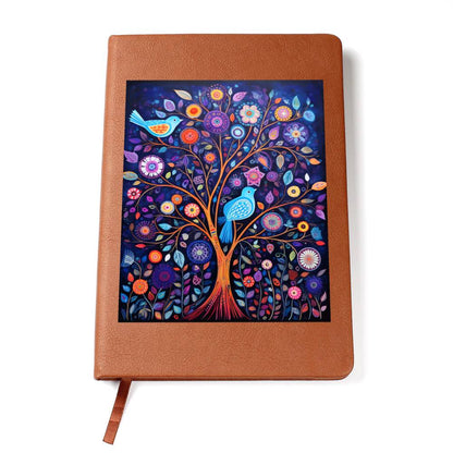 Birds And Floral Design 101 - Vegan Leather Journal