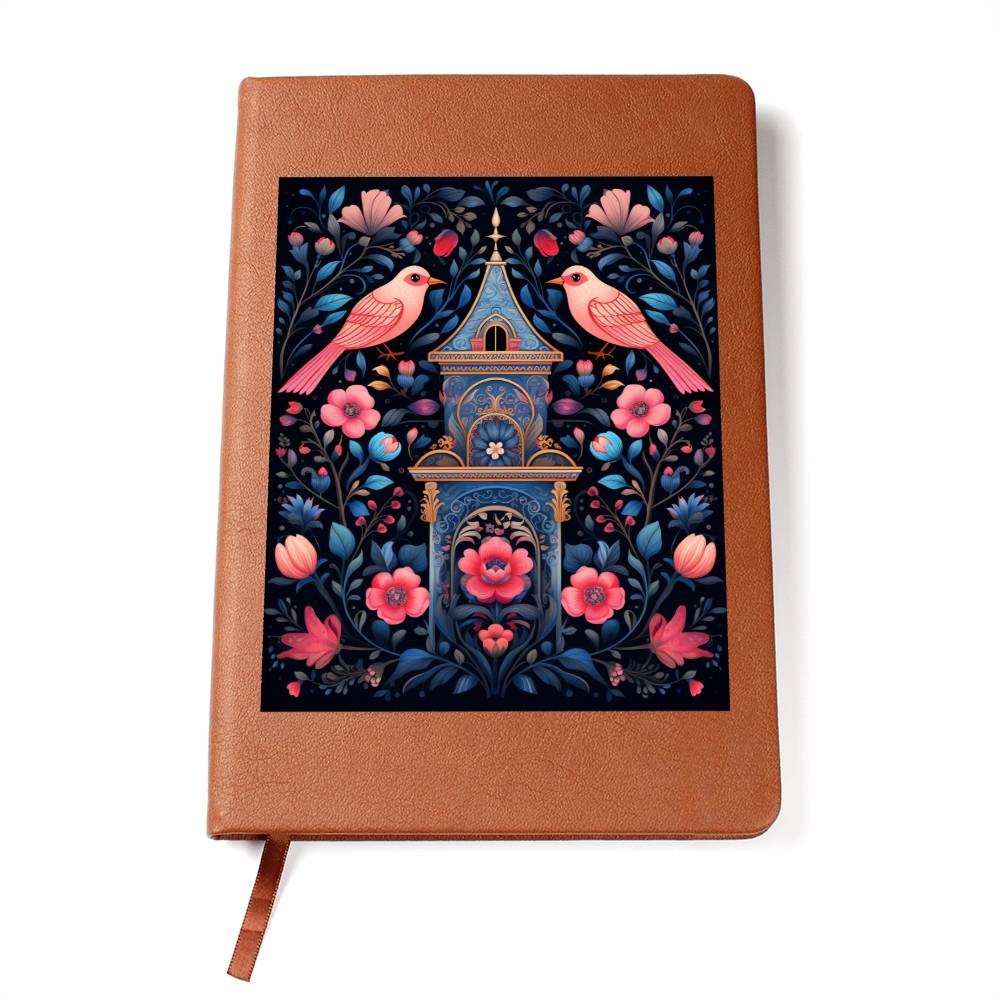 Birds And Floral Design 171 - Vegan Leather Journal