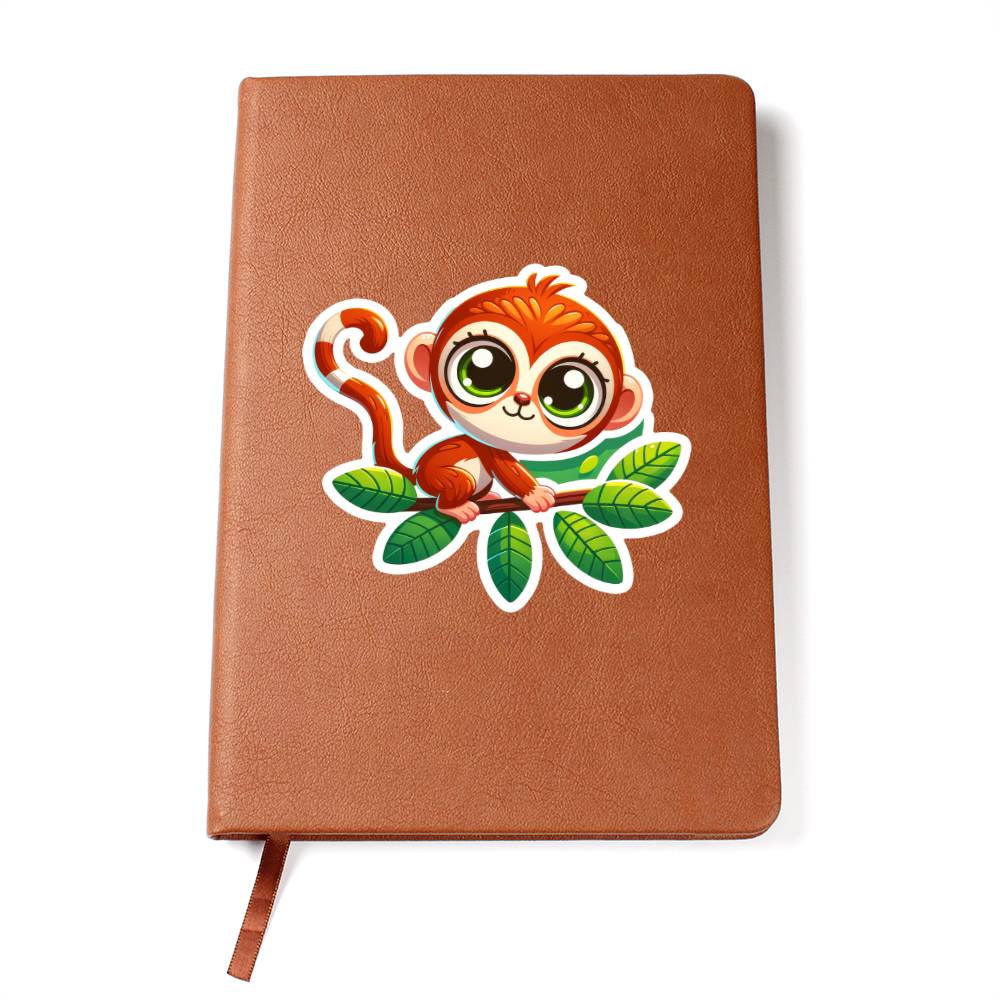 Cute Squirrel monkey sticker 178 - Vegan Leather Journal