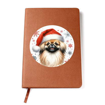 Christmas Dog - Pekingese - Vegan Leather Journal