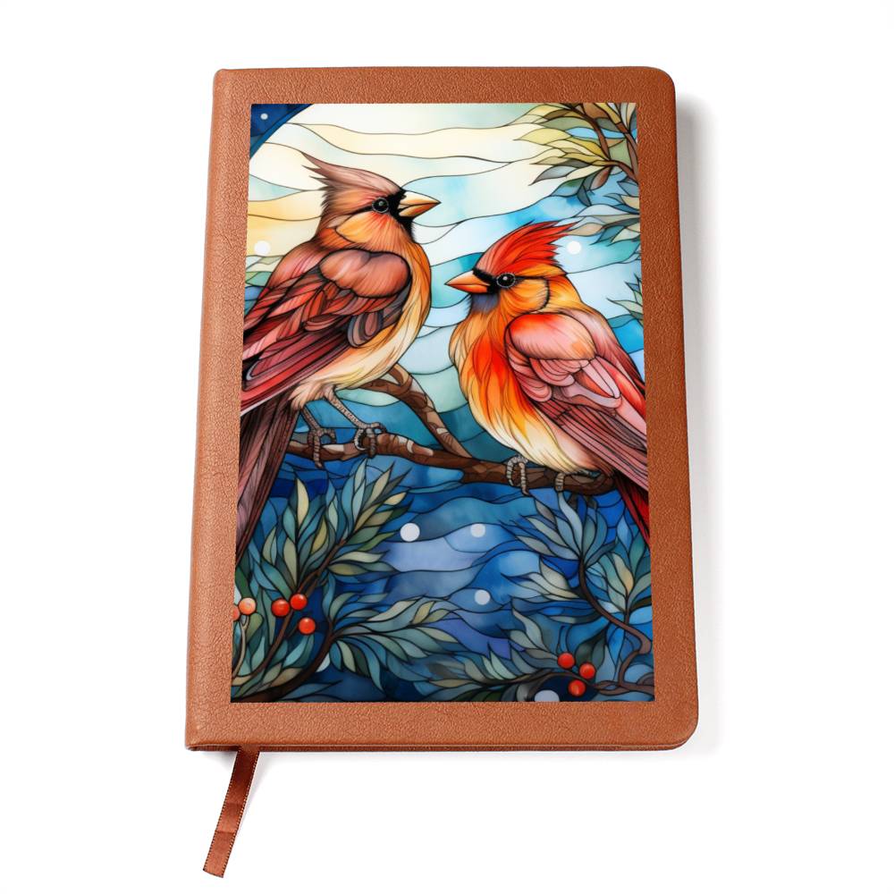 Christmas Stained Glass Design 018 - Vegan Leather Journal