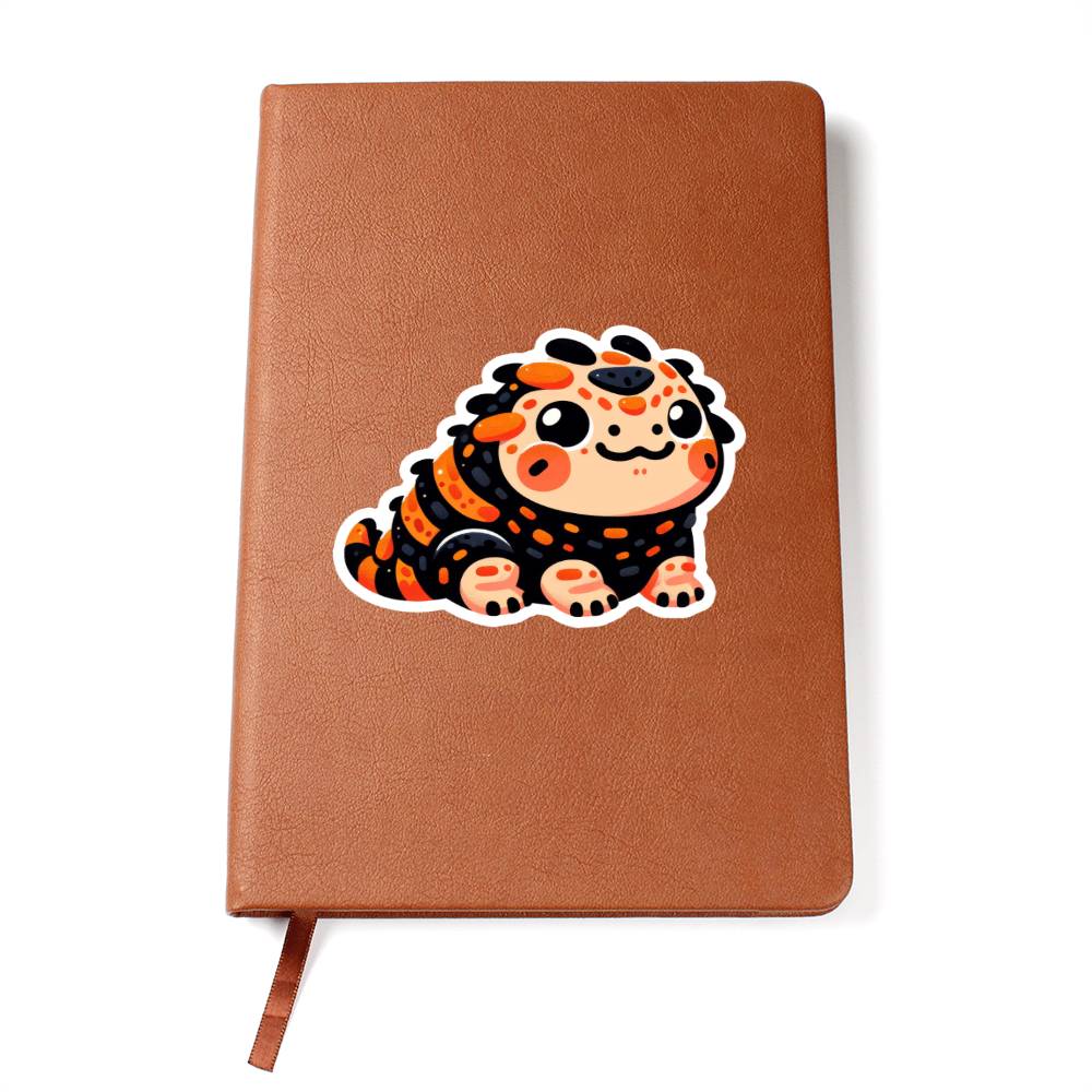 Cute Gila Monster sticker 58 - Vegan Leather Journal
