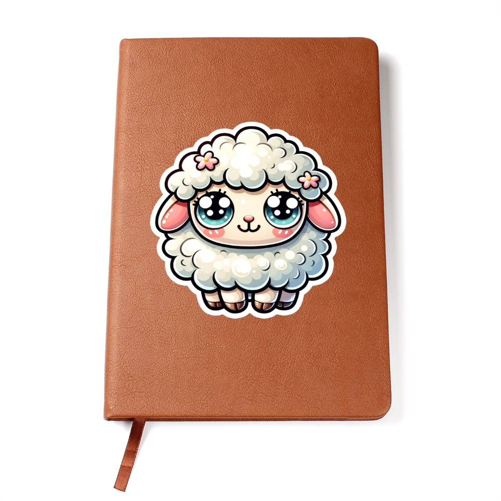 Cute Sheep sticker 164 - Vegan Leather Journal