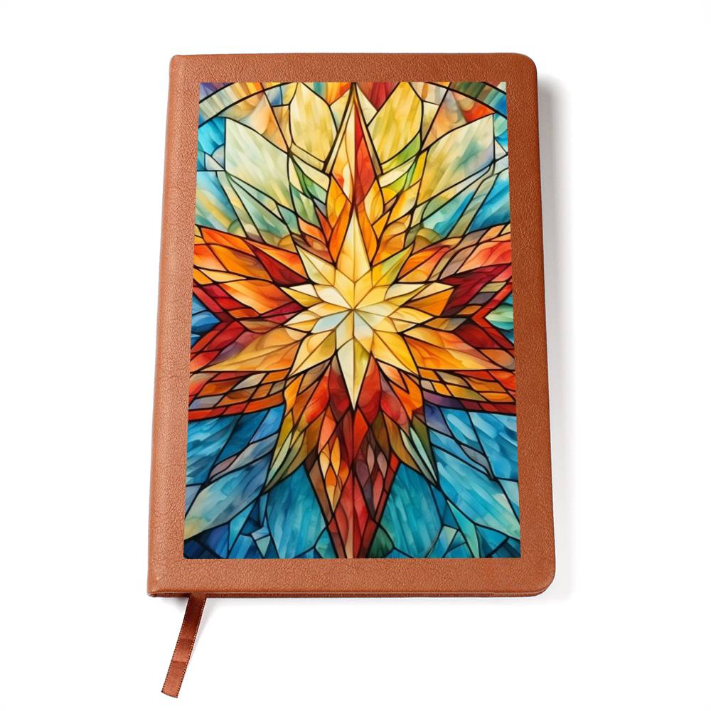 Christmas Stained Glass Design 014 - Vegan Leather Journal