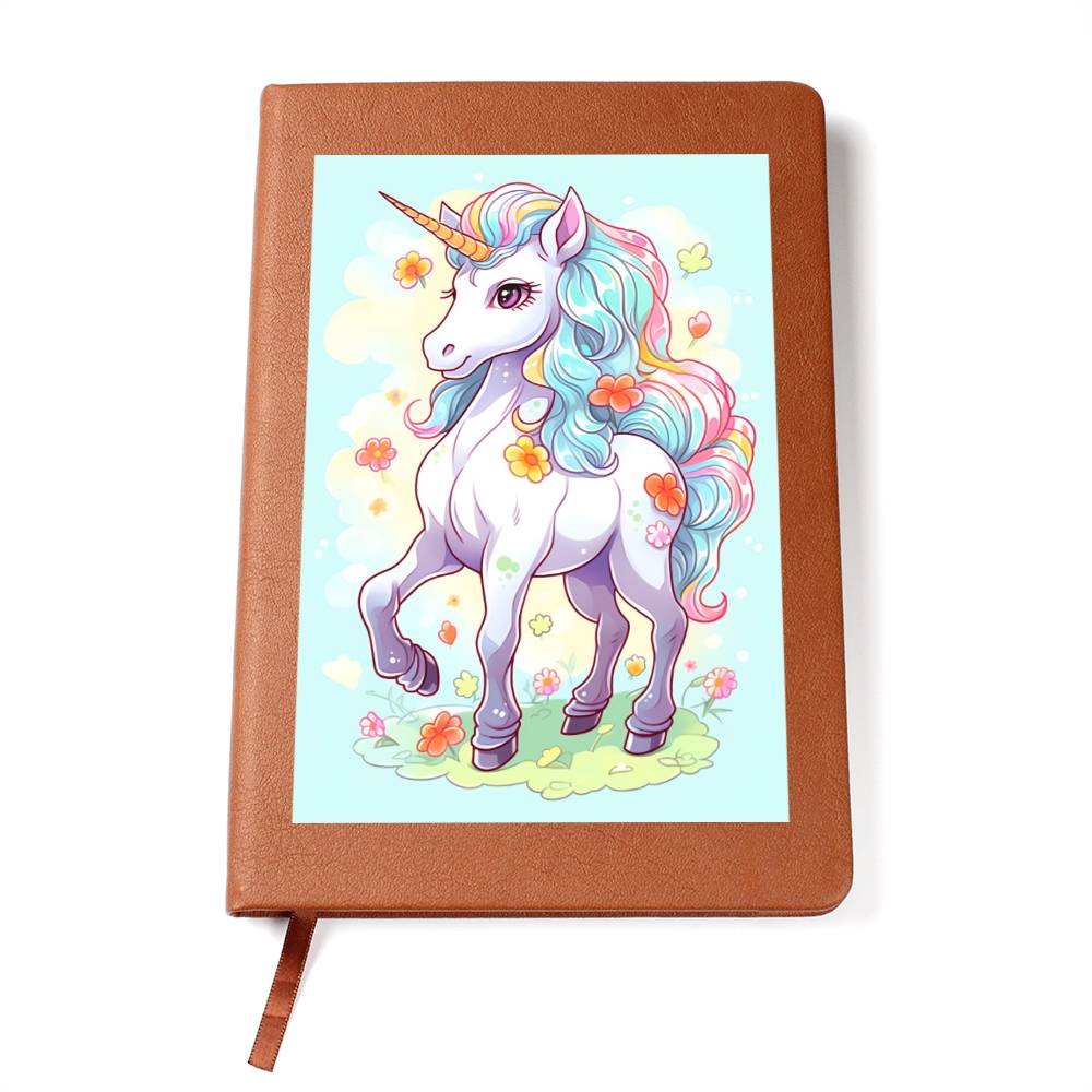 Cute Unicorn 083 - Vegan Leather Journal