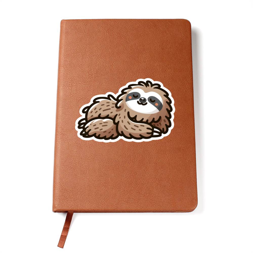 Cute Sloth bear sticker 168 - Vegan Leather Journal