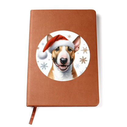 Christmas Dog - Bull Terrier - Vegan Leather Journal