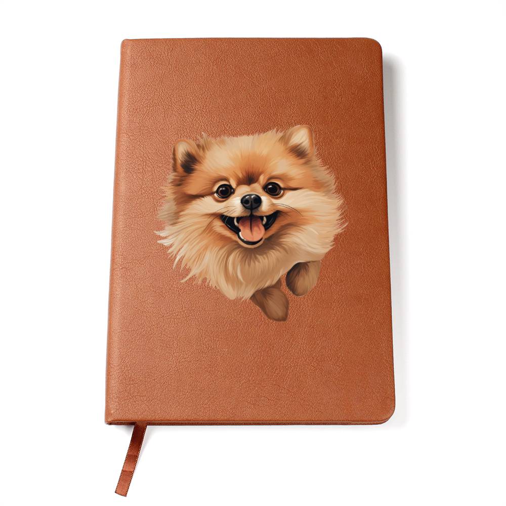 Pomeranian Peeking - Vegan Leather Journal