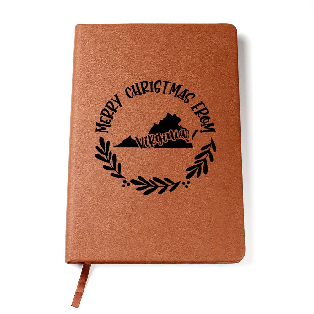 Merry Christmas From Virginia - Vegan Leather Journal
