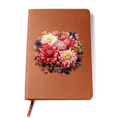 Floral Flower Wreath 040 - Vegan Leather Journal