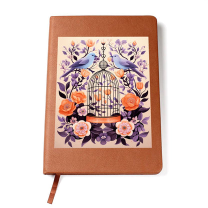 Birds And Floral Design 110 - Vegan Leather Journal
