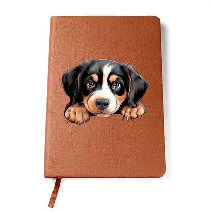 Entlebucher Mountain Dog Peeking - Vegan Leather Journal