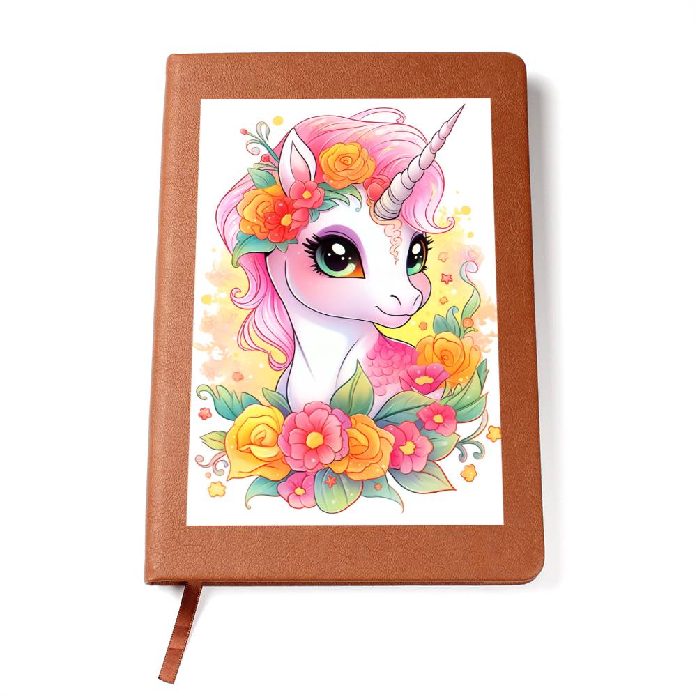 Cute Unicorn 107 - Vegan Leather Journal