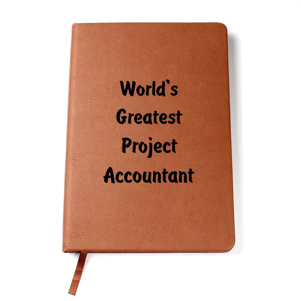 World's Greatest Project Accountant v1 - Vegan Leather Journal