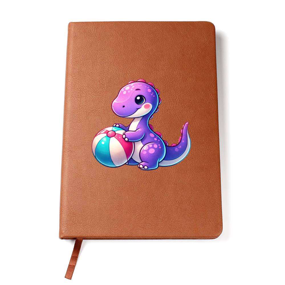 Colorful Baby Dinosaur 039 - Vegan Leather Journal