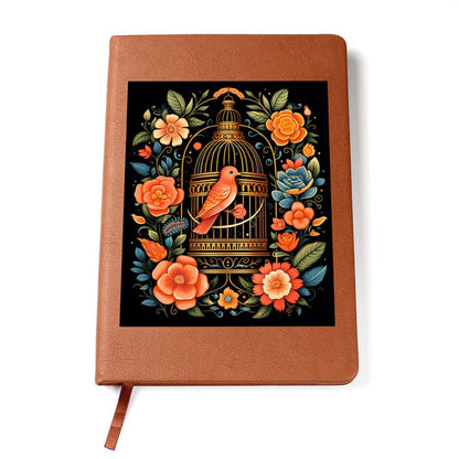 Birds And Floral Design 152 - Vegan Leather Journal