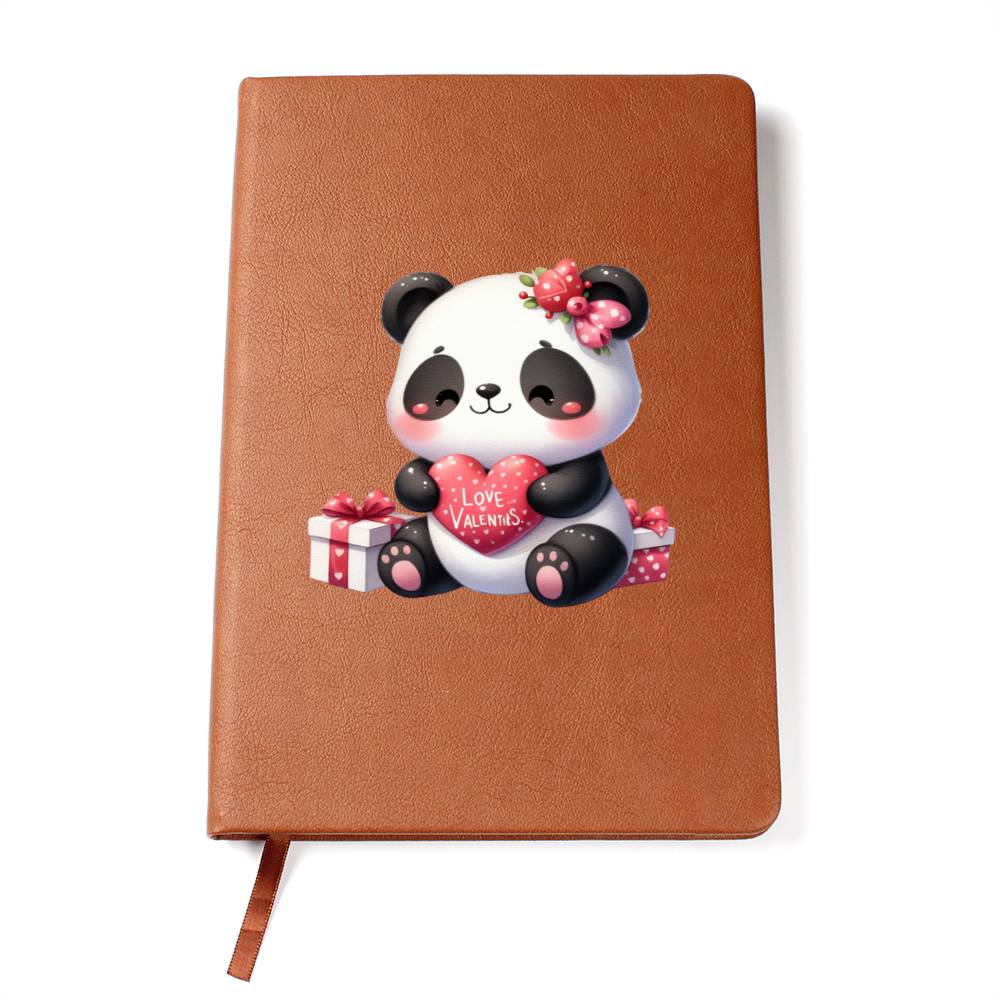 Valentine's Day Panda 014 - Vegan Leather Journal