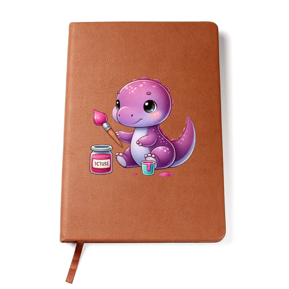 Colorful Baby Dinosaur 049 - Vegan Leather Journal