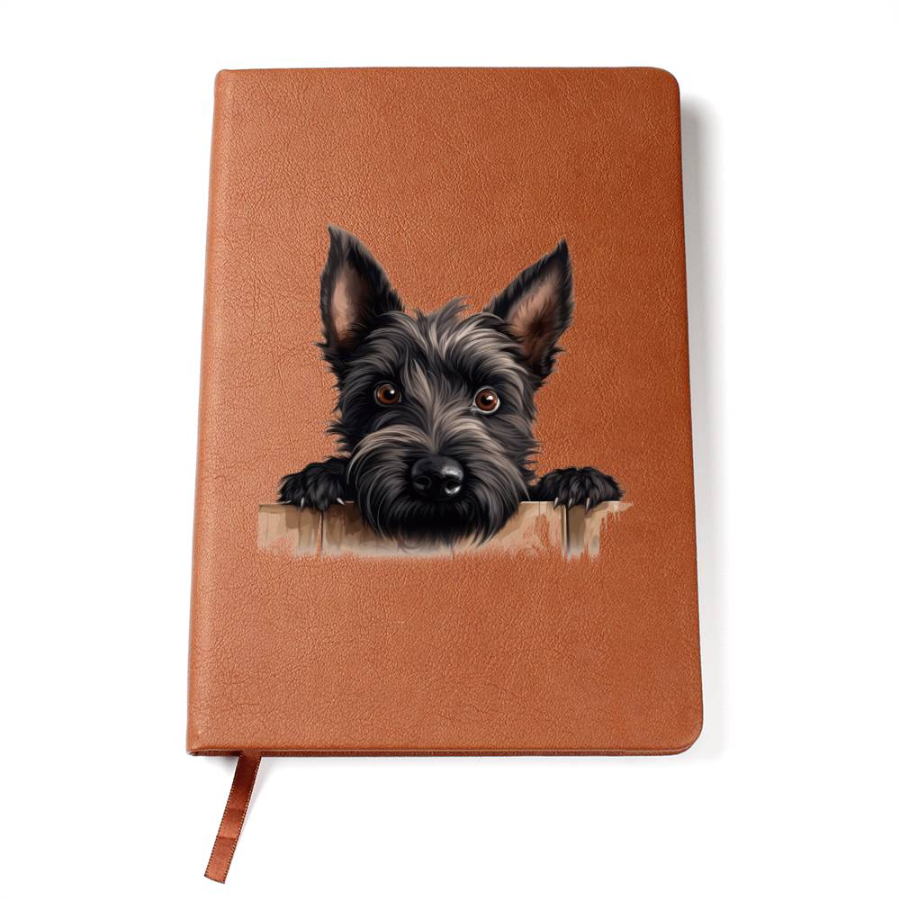Scottish Terrier Peeking - Vegan Leather Journal