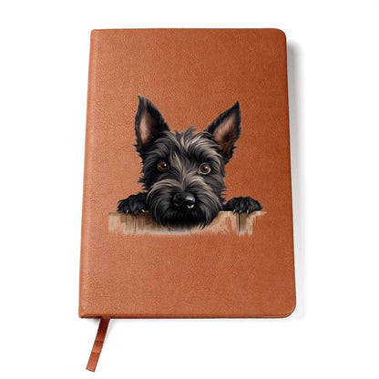 Scottish Terrier Peeking - Vegan Leather Journal