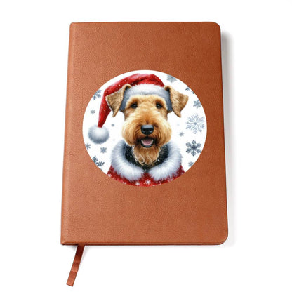 Christmas Dog - Airedale Terrier - Vegan Leather Journal