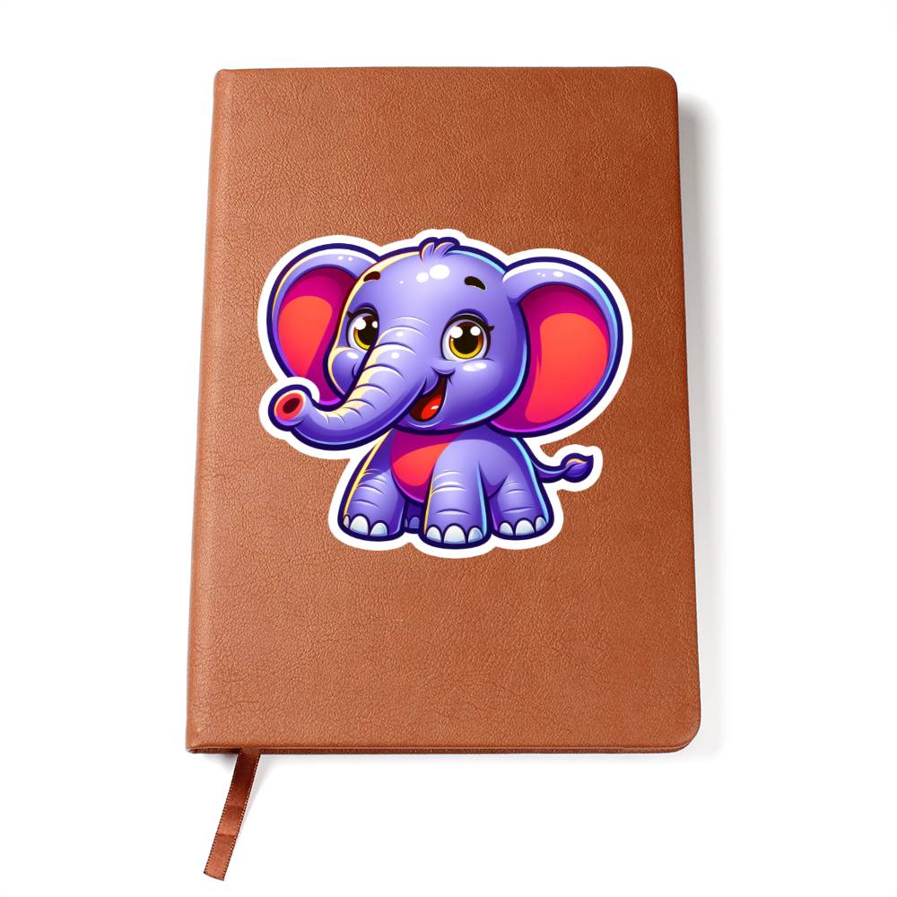 Cute Elephant sticker 46 - Vegan Leather Journal