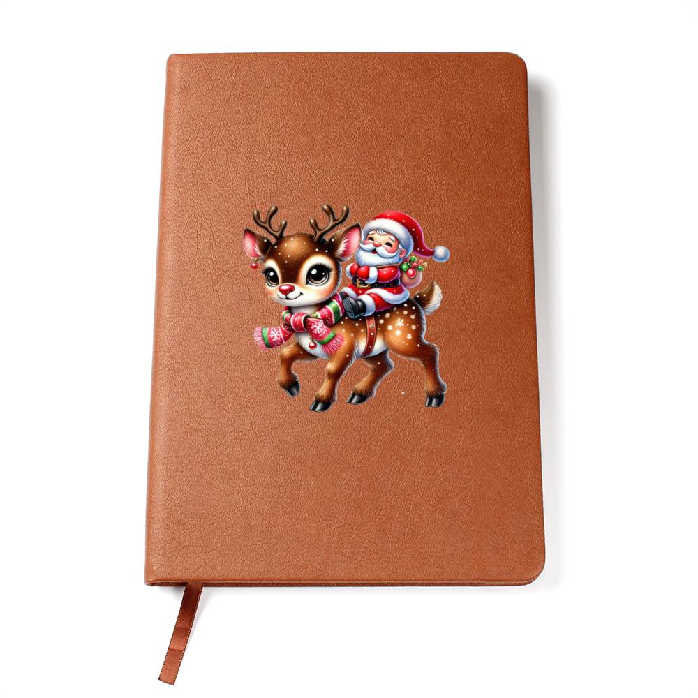 Cute Christmas Reindeer 020 - Vegan Leather Journal