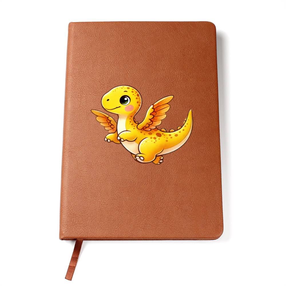 Colorful Baby Dinosaur 037 - Vegan Leather Journal