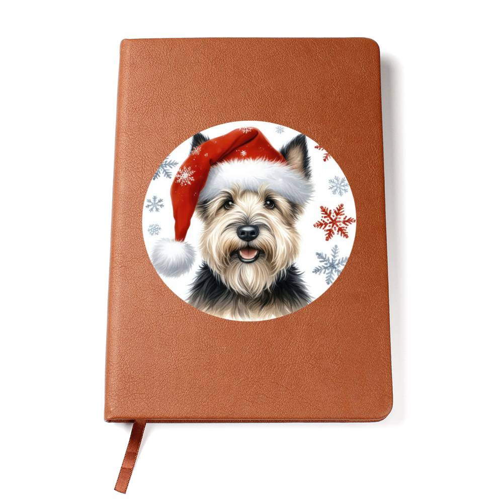 Christmas Dog - Scottish Terrier - Vegan Leather Journal