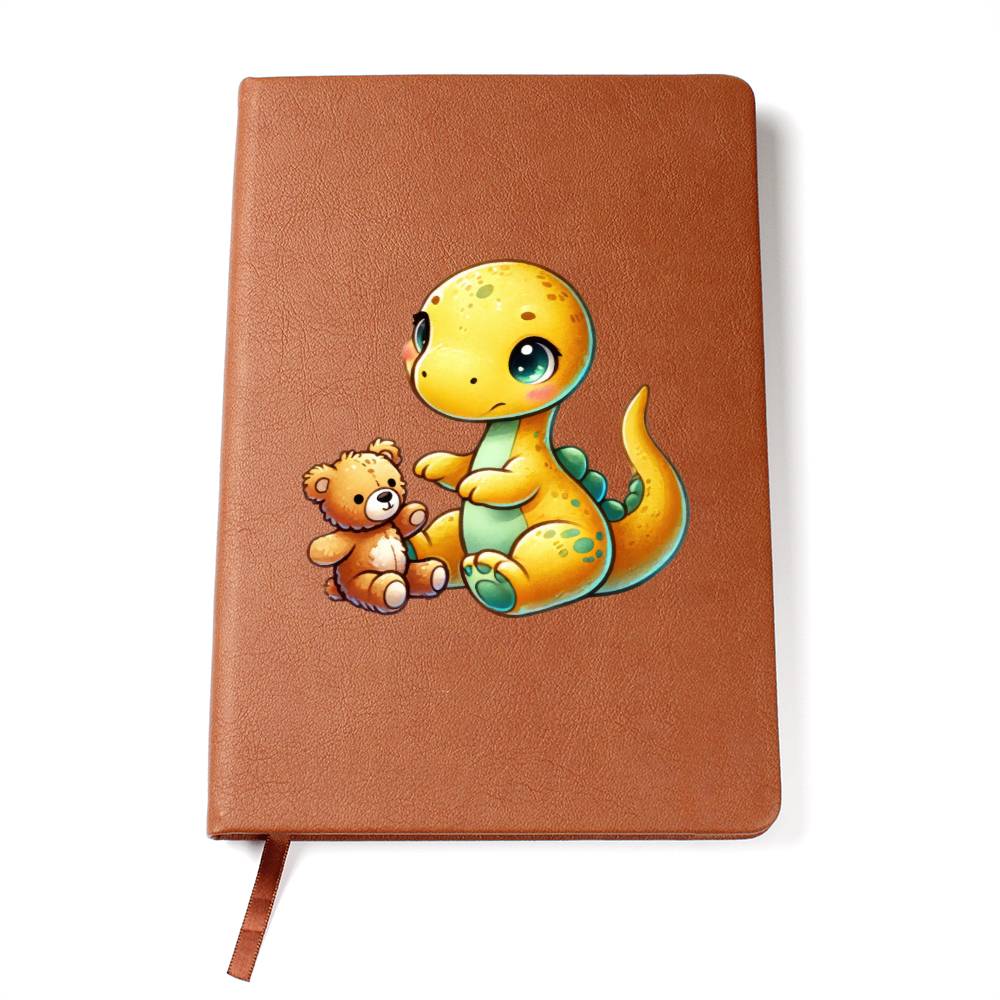 Colorful Baby Dinosaur 018 - Vegan Leather Journal