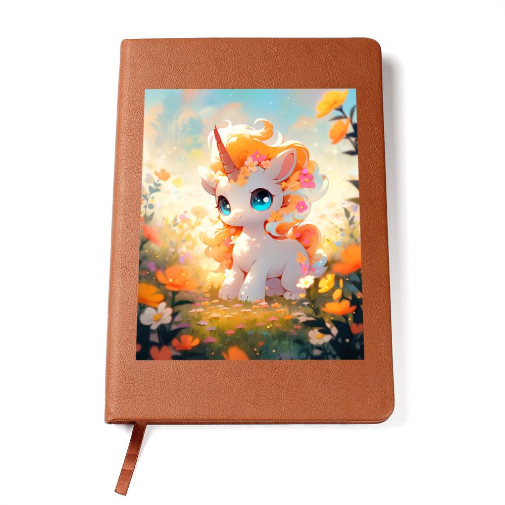 Cute Unicorn 052 - Vegan Leather Journal