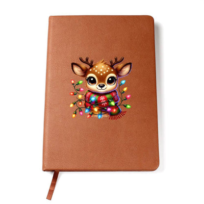 Cute Christmas Reindeer 011 - Vegan Leather Journal