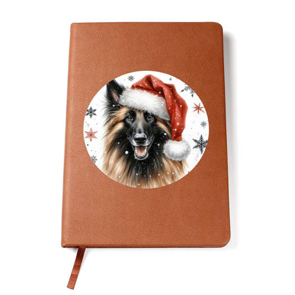 Christmas Dog - Belgian Shepherd Laekenois - Vegan Leather Journal