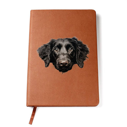 Curly-Coated Retriever Peeking - Vegan Leather Journal