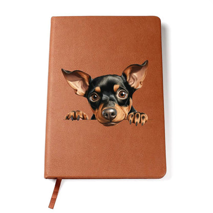 Manchester Terrier Peeking - Vegan Leather Journal